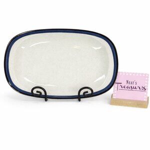 Noritake Versatone 11 SEABREEZE Light Dark Blue Bands 14" Oval Serving Platter